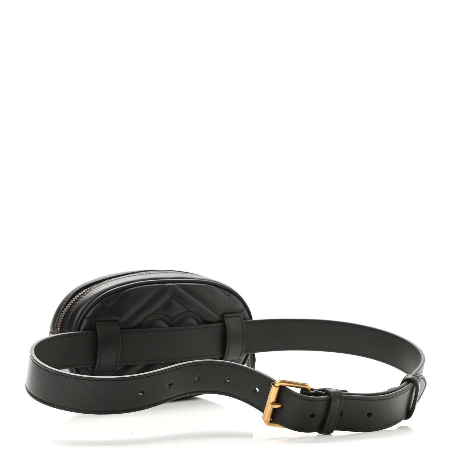 Gucci Calfskin Matelasse GG Marmont Belt Bag 85 34 Black 2 of 8