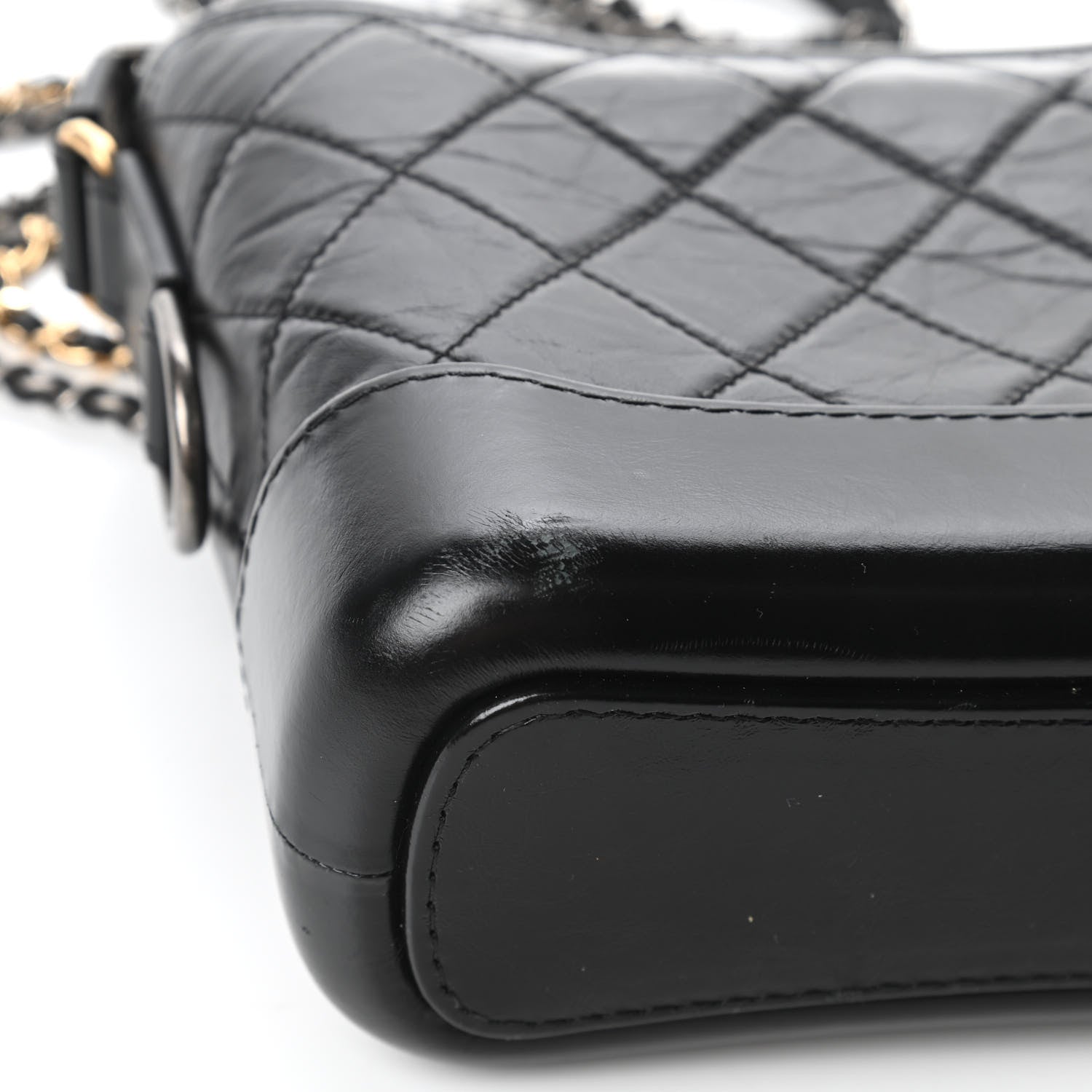 Chanel Aged Calfskin Quilted Small Gabrielle Hobo Black 11 of 11