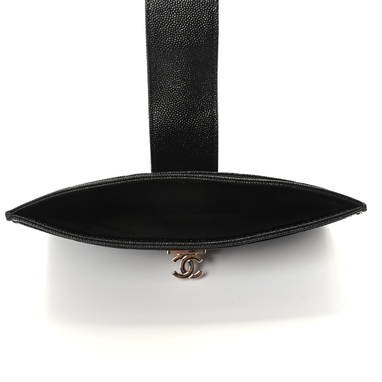 Chanel Caviar Quilted CC Strap Pouch Black 4 of 7