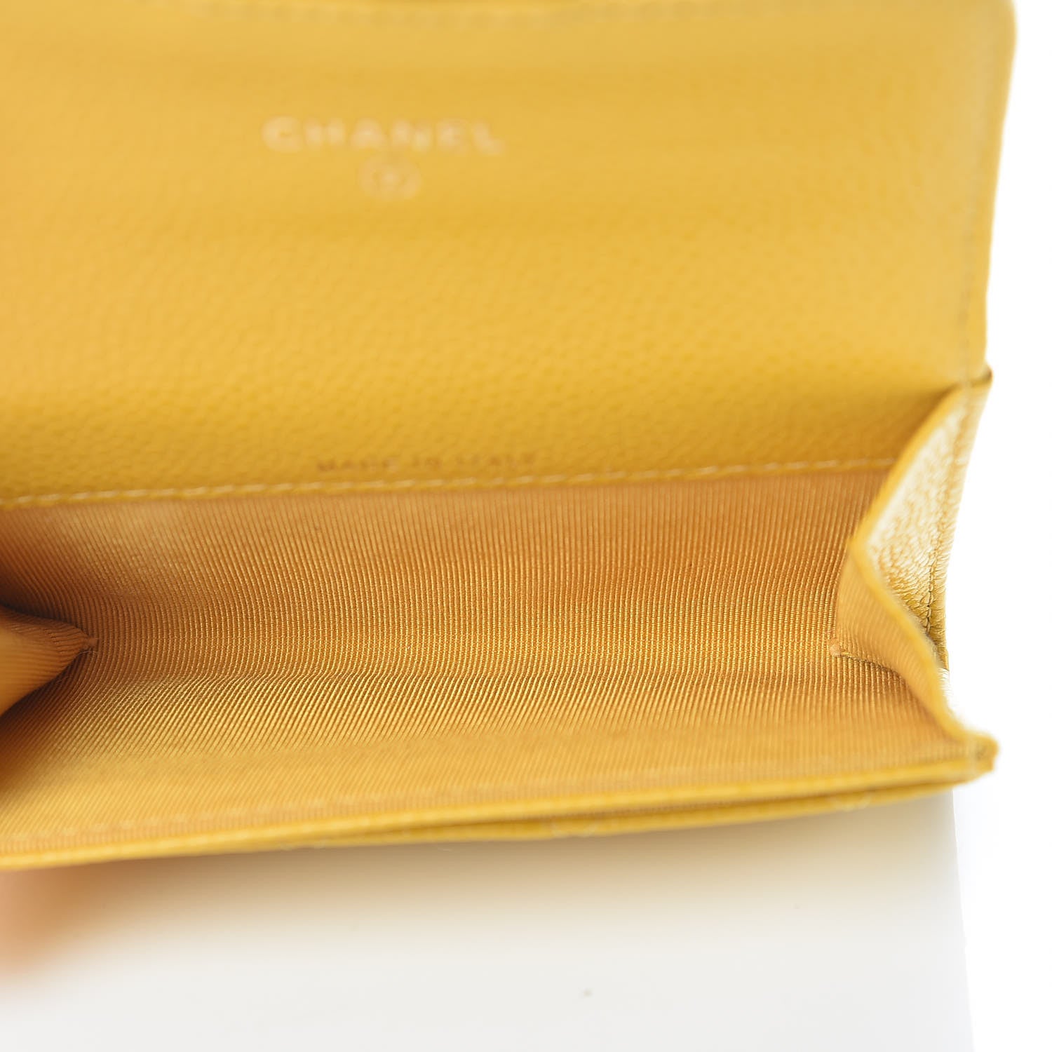 Chanel Caviar Quilted Flap Card Holder Yellow 5 of 9