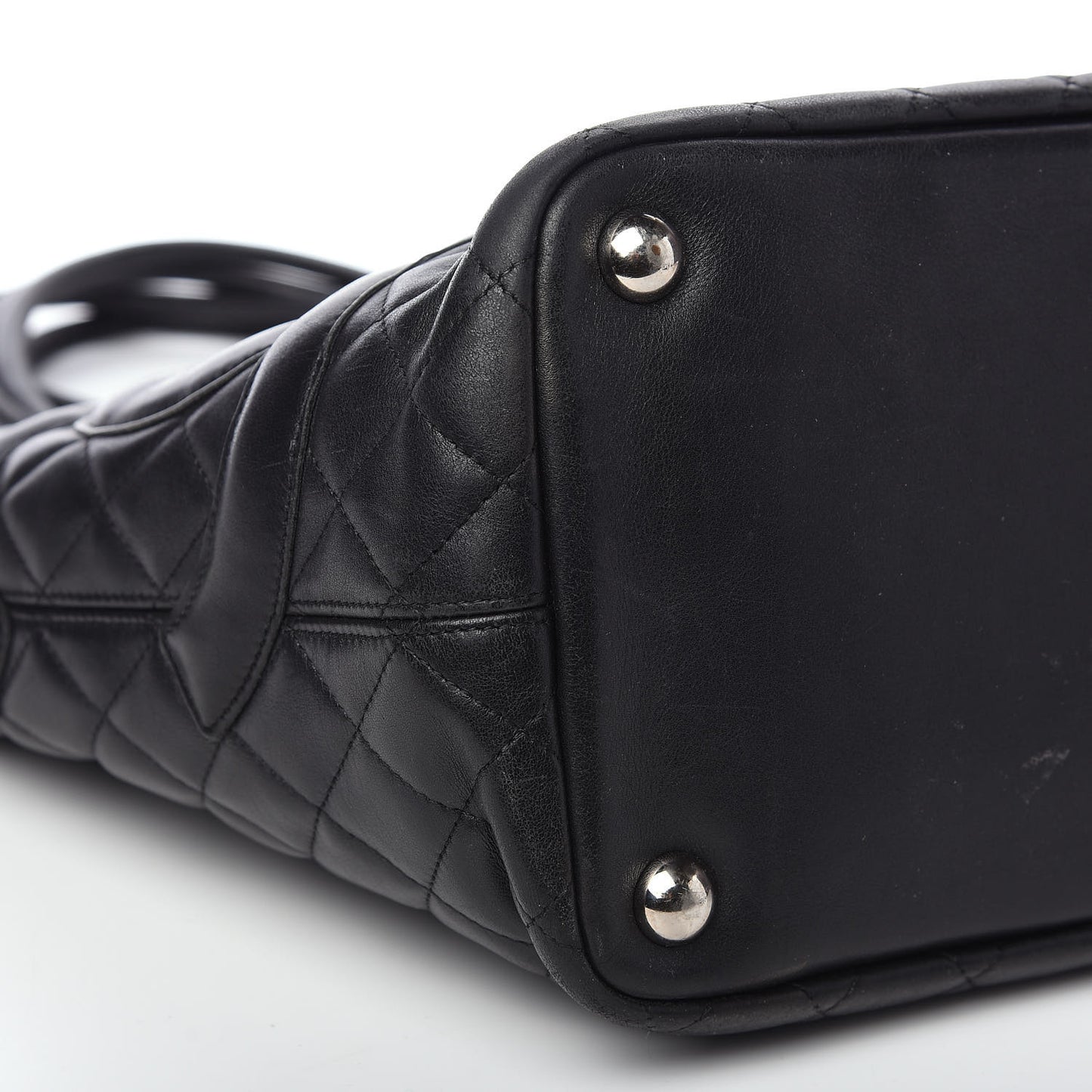 Calfskin Quilted Large Cambon Tote Black