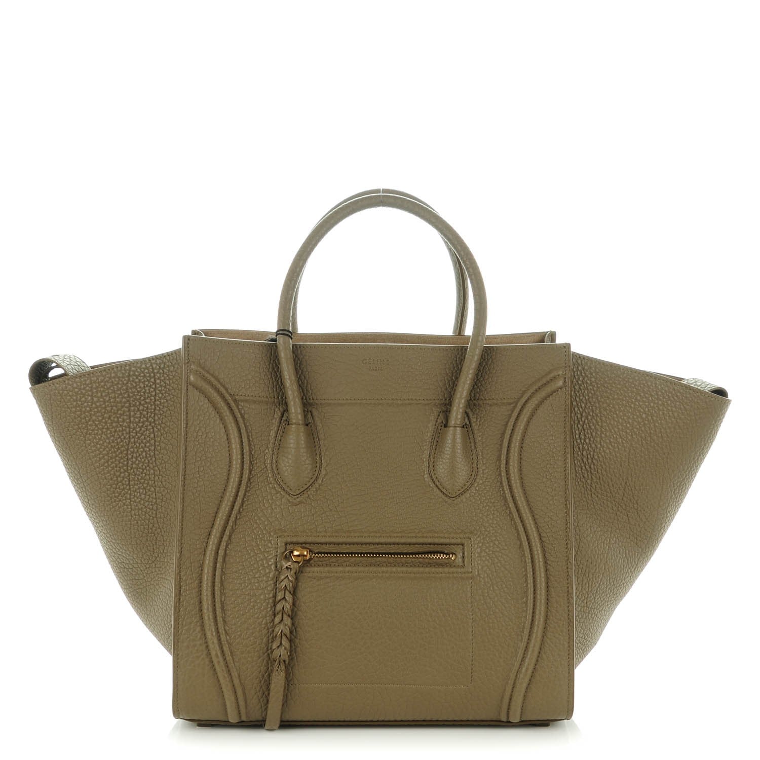 Celine Bullhide Calfskin Medium Phantom Luggage Taupe 1 of 7