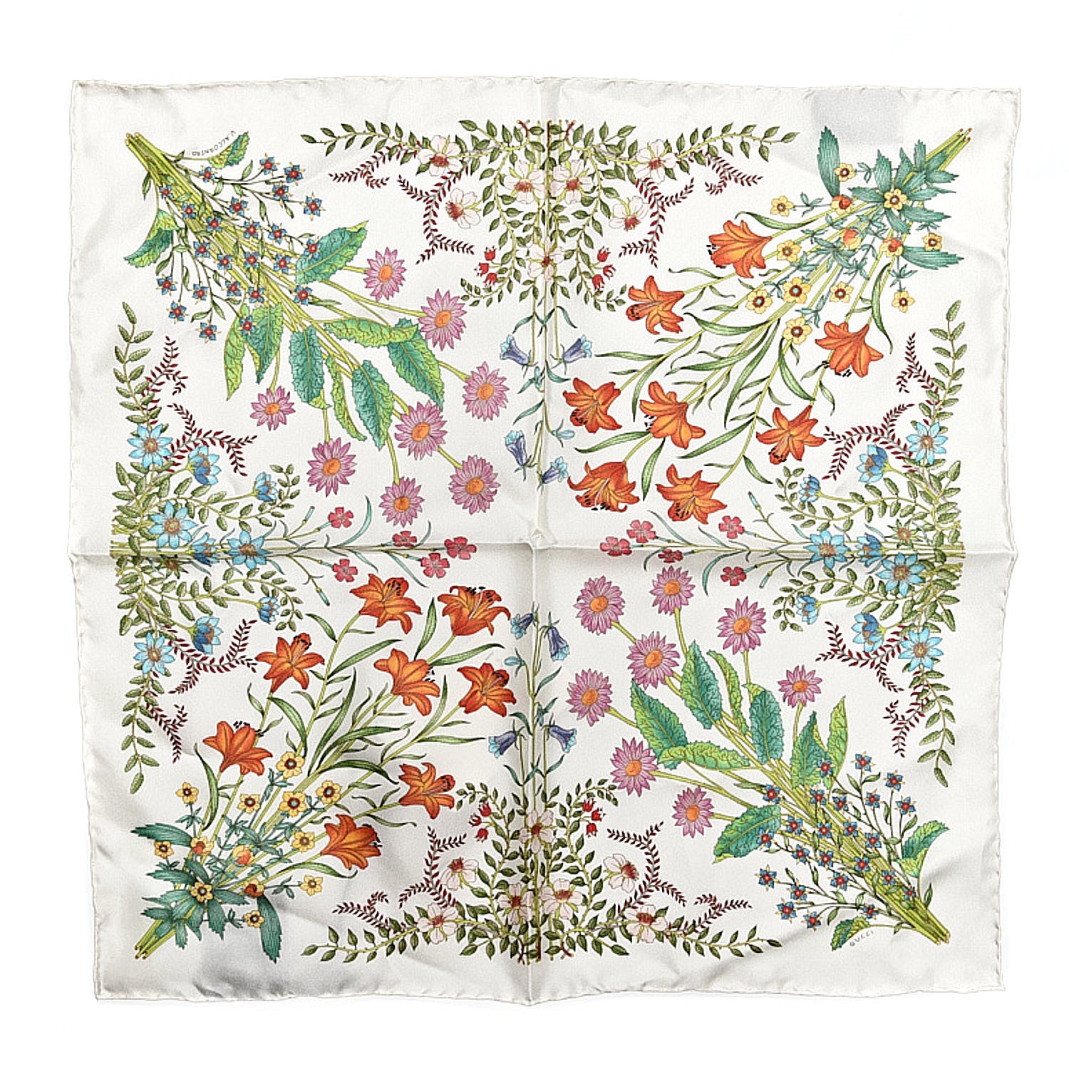 Gucci Silk Wondergarden Monogram Square Scarf 1 of 4