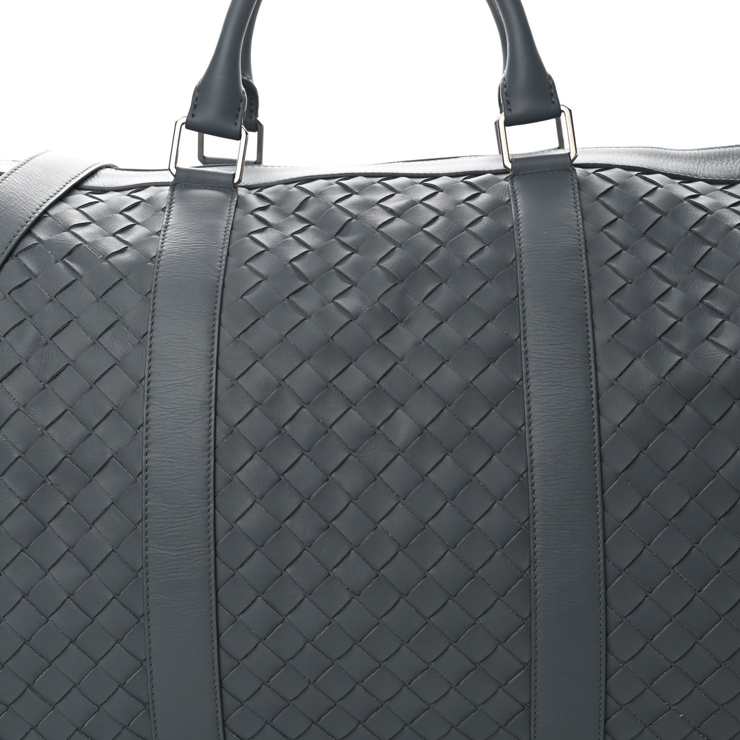 Nappa Intrecciato Large Holdall Duffel Grey