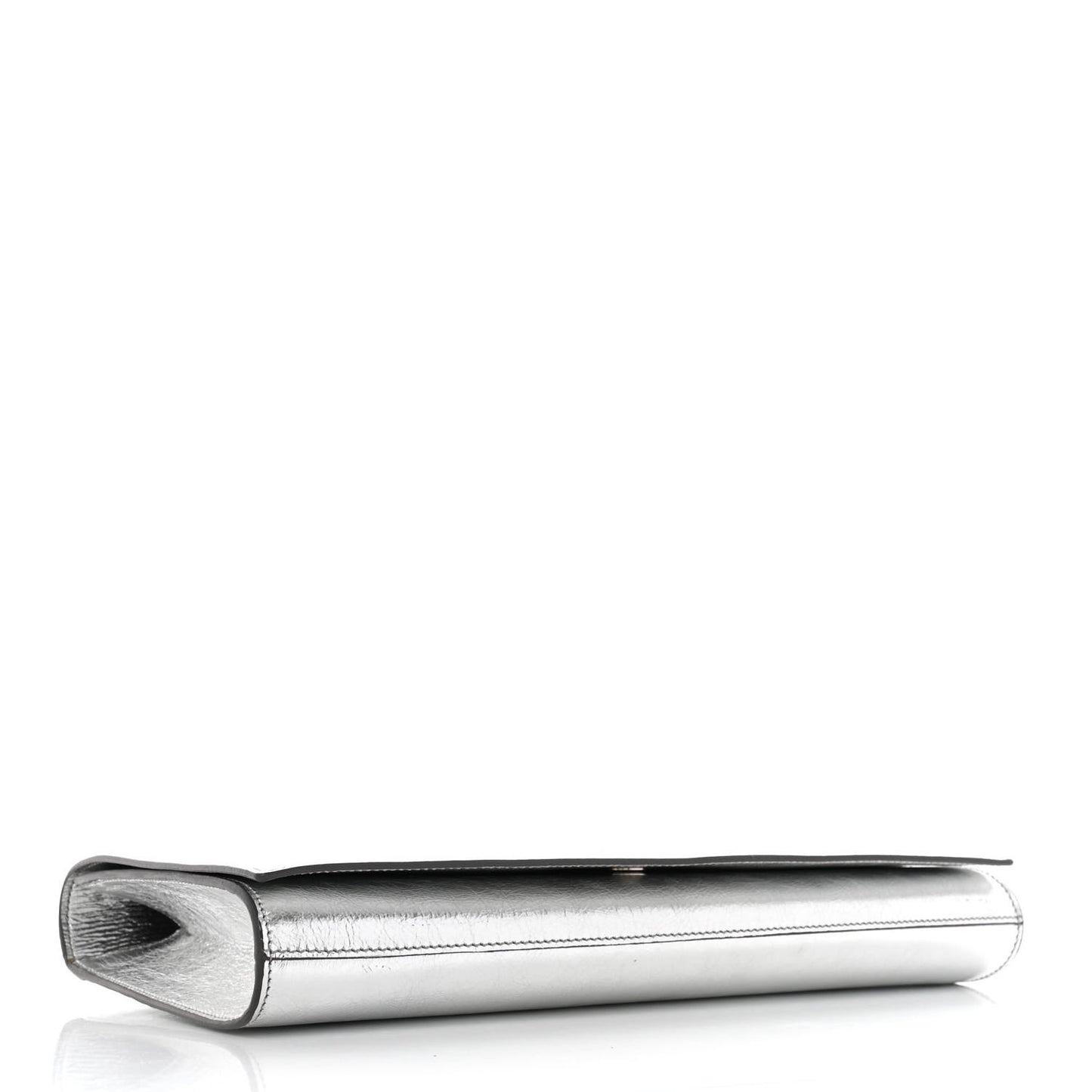 Metallic Calfskin Monogram Large Belle De Jour Clutch Silver