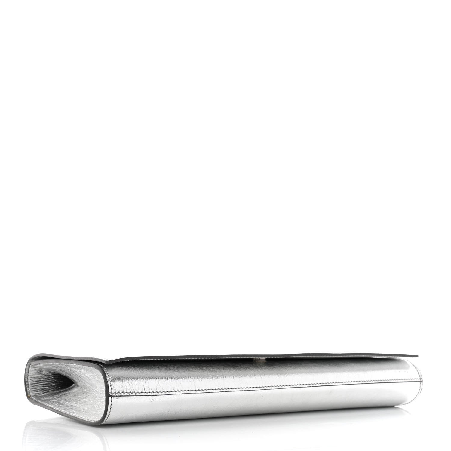 Saint Laurent Metallic Calfskin Monogram Large Belle De Jour Clutch Silver 4 of 8
