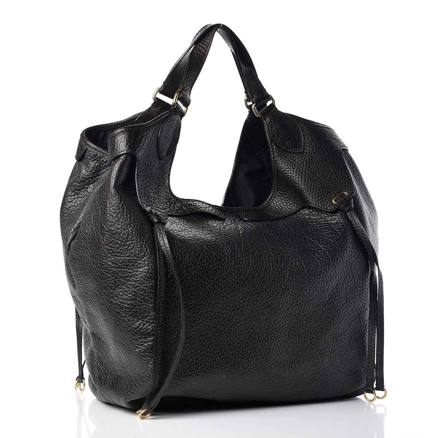 Pebbled Calfskin Hobo Black