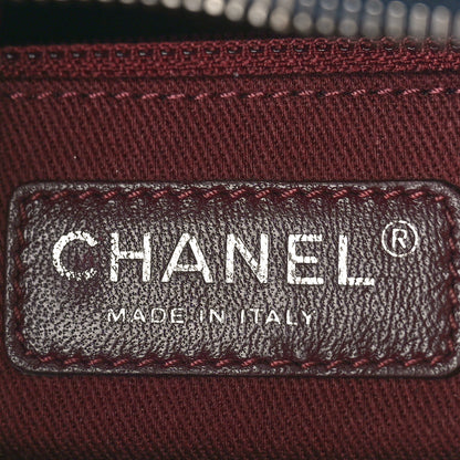 Chanel Calfskin Woven Bowling Bag Green Navy Blue 6 of 9