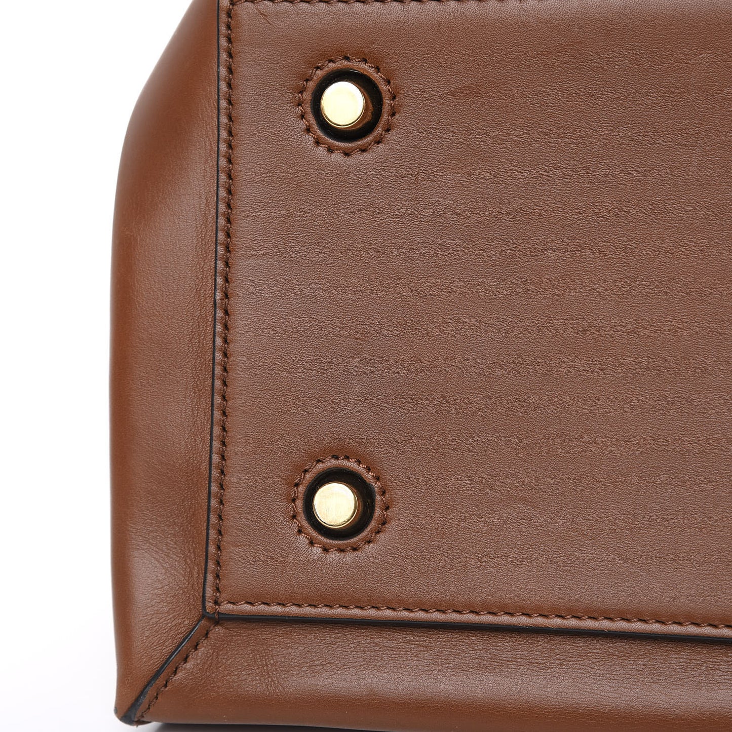 Smooth Calfskin Large Edge Shoulder Bag Brown
