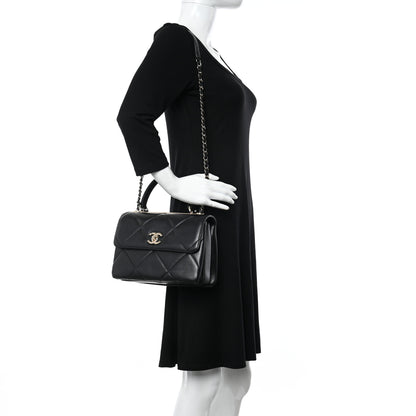 Chanel Lambskin Quilted Small Trendy CC Top Handle Flap Black 2 of 10