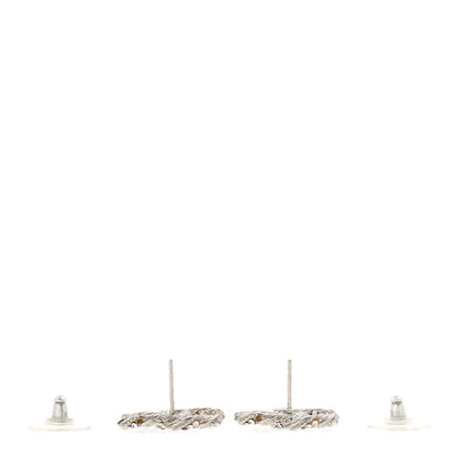 Chanel Crystal Twisted CC Earrings Silver 3 of 4