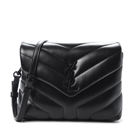 Saint Laurent Calfskin Y Quilted Monogram Toy Loulou Crossbody Bag Black 1 of 11