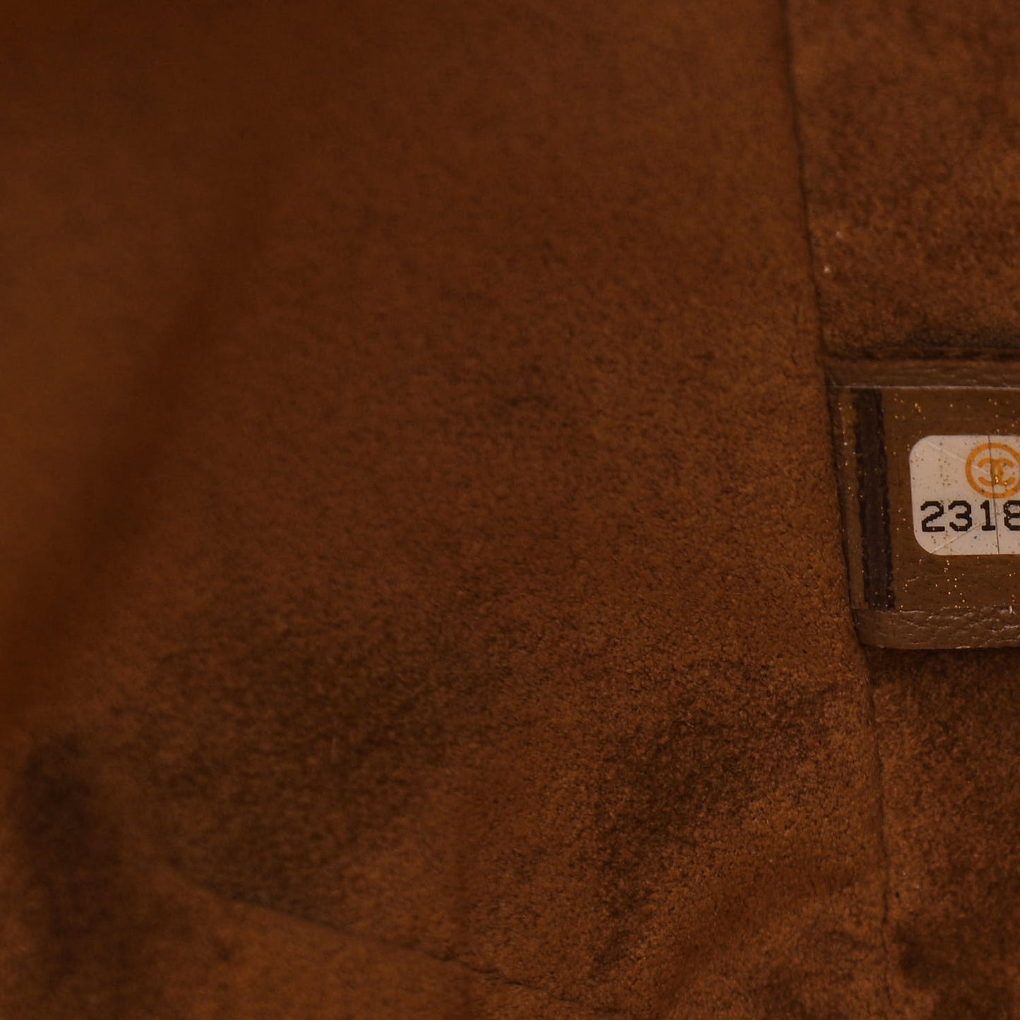 Calfskin Stitched Medium Drawstring CC Bag Beige