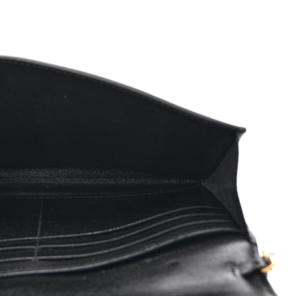 Christian Dior Grained Calfskin Saddle Chain Wallet Pouch Black 5 of 9