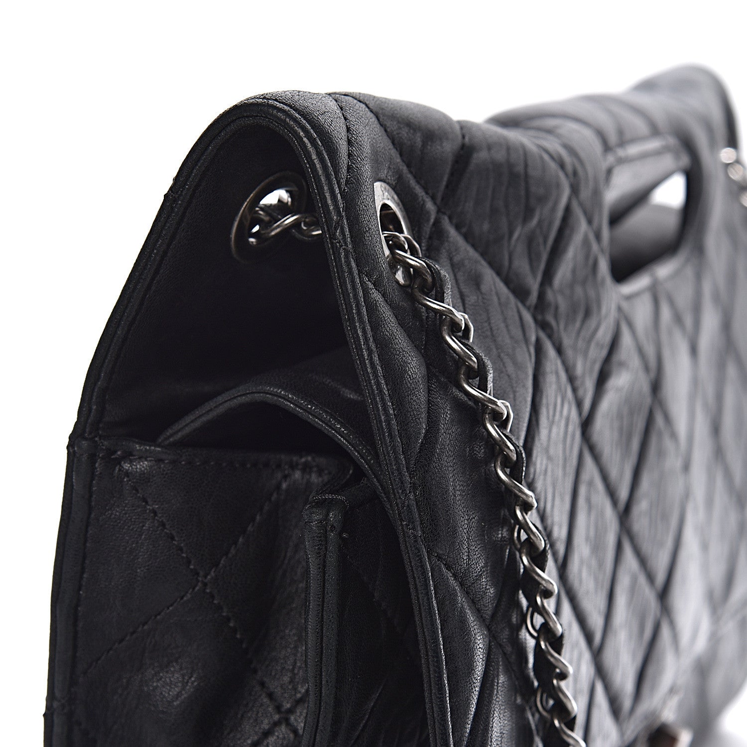 Chanel Washed Lambskin Maxi Take Away Flap Bag Black 16 of 20