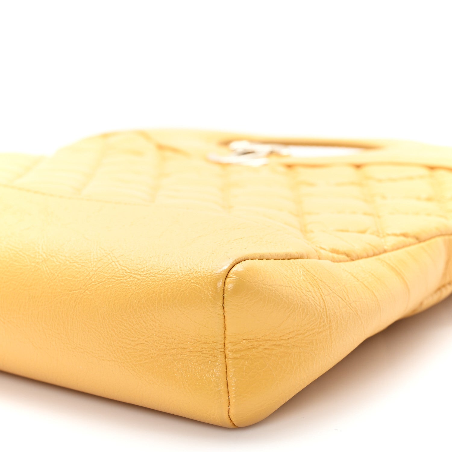 Chanel Shiny Crumpled Calfskin Quilted Mini 31 Shopping Bag Yellow 10 of 10
