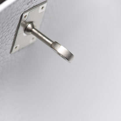 Hermes Taurillon Clemence Horseshoe Kelly Retourne 25 White Black 19 of 43