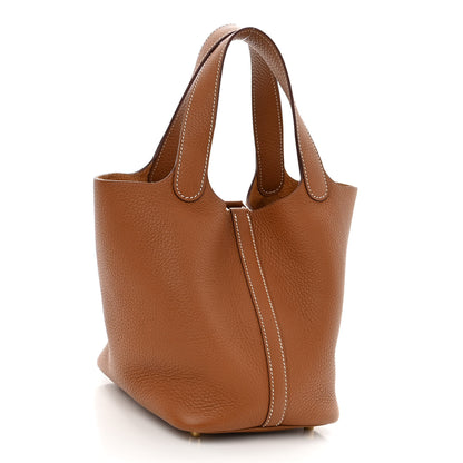Hermes Taurillon Clemence Picotin Lock 18 PM Gold 3 of 10