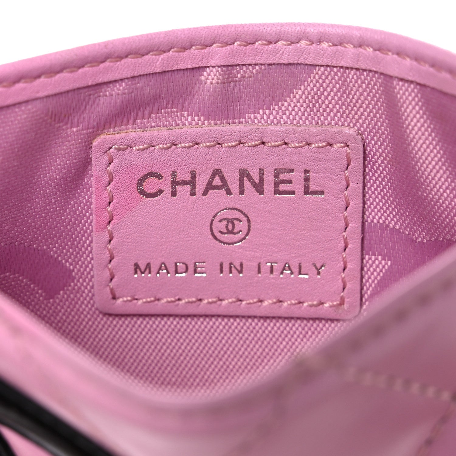 Chanel Calfskin Quilted Cambon Card Holder Pink Black 6 of 16