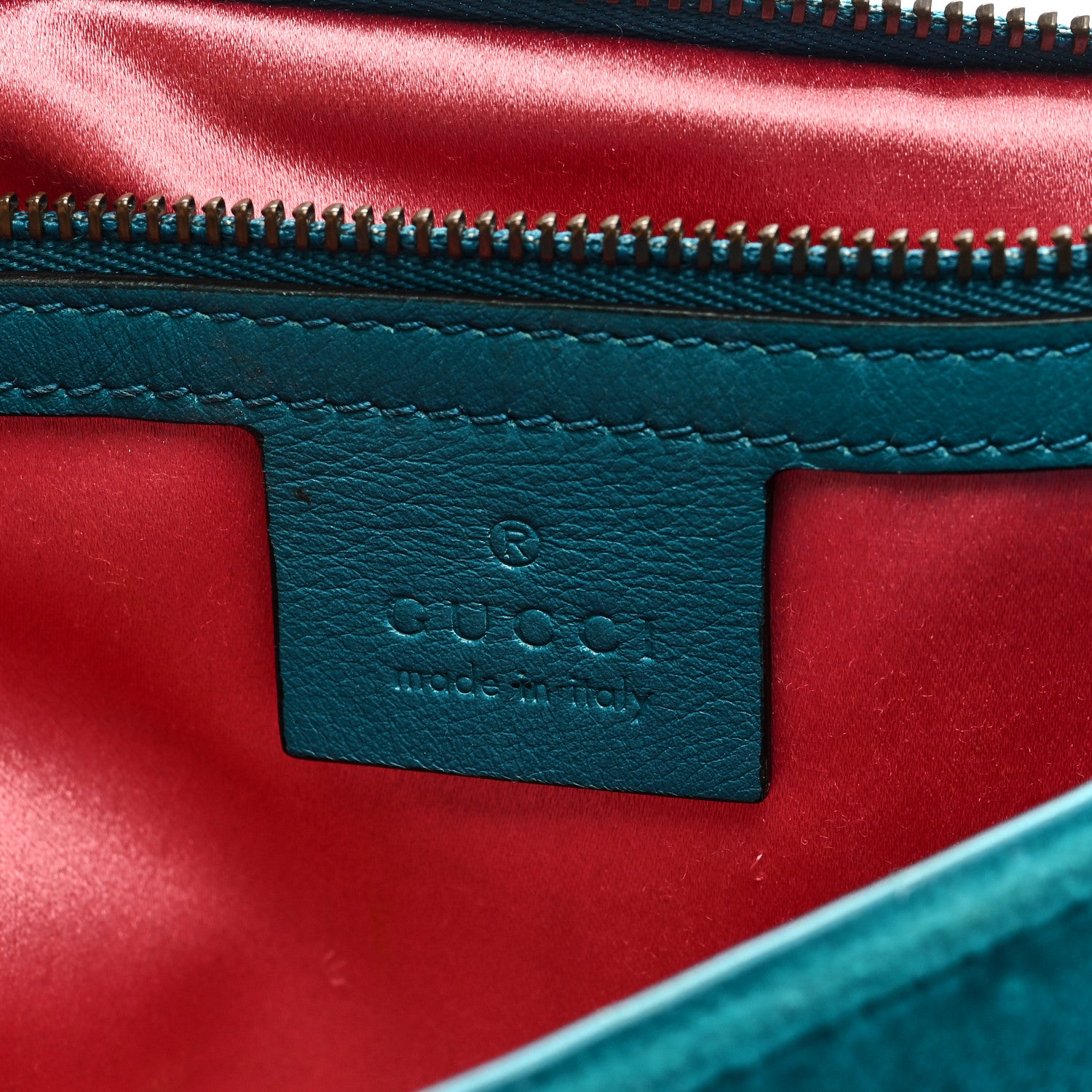 Gucci Velvet Matelasse Small GG Marmont Shoulder Bag Pavone Cyan 6 of 10