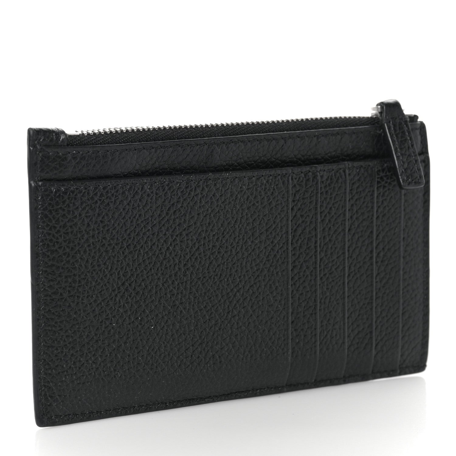 Balenciaga Grained Calfskin Logo Large Cash Long Coin Card Holder Black White 3 of 8