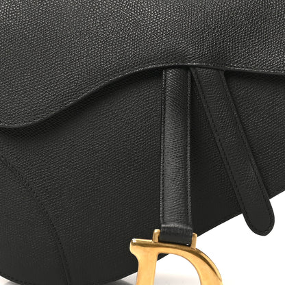 Christian Dior Grained Calfskin Saddle Bag Black 8 of 10