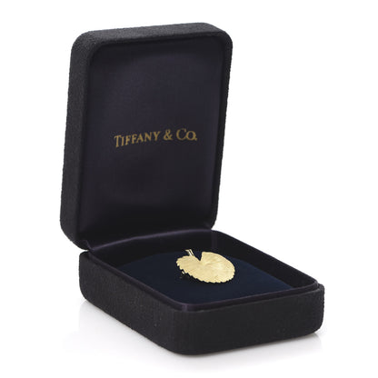 Tiffany 18K Yellow Gold Leaf Brooch Pin 5 of 5