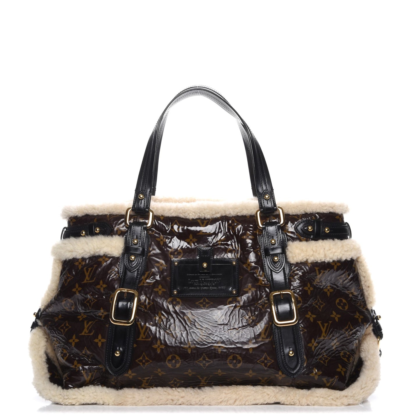 Patent Monogram Shearling Sac Thunder