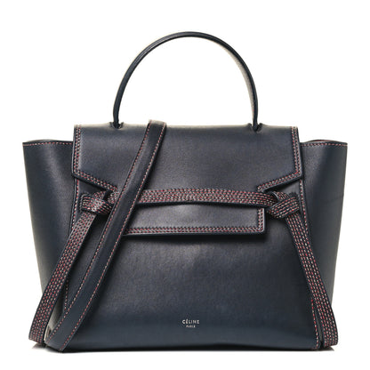 Celine Smooth Calfskin Micro Bi-Color Braided Belt Bag Navy 1 of 4