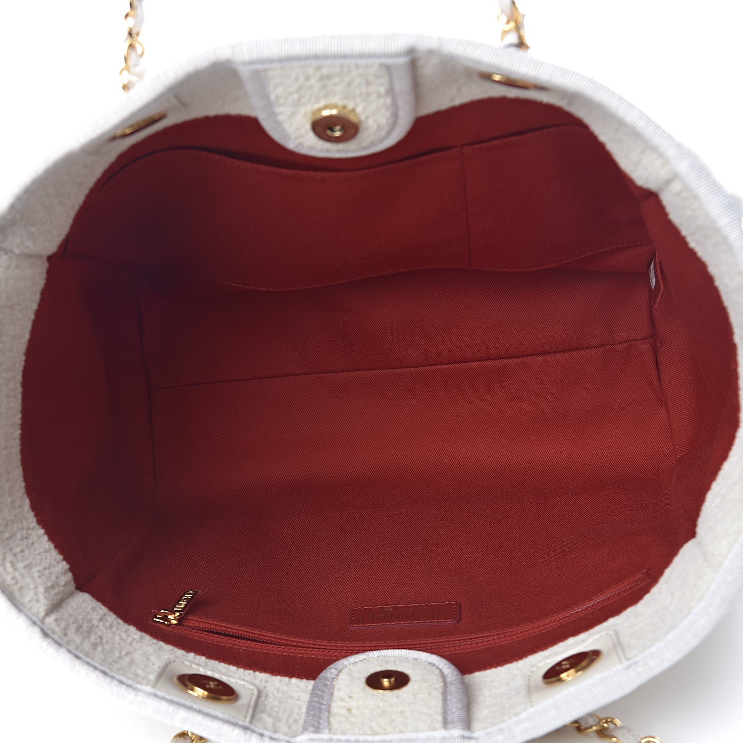 Chanel Lurex Boucle Small Deauville Tote White 5 of 11