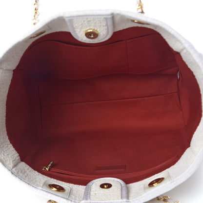 Chanel Lurex Boucle Small Deauville Tote White 5 of 11
