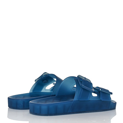 Balenciaga Technical Polyurethane Mallorca Slide Sandals 37 Blue 4 of 8