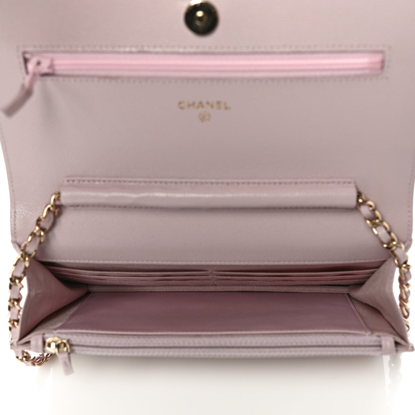 Caviar Quilted Coco Candy Wallet On Chain WOC Light Pink