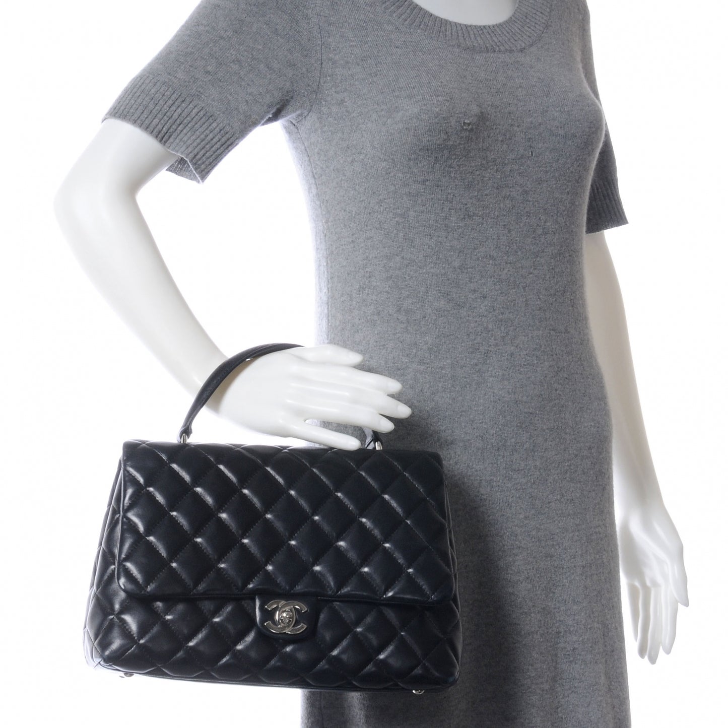 Lambskin Kelly Jumbo Flap Bag Black