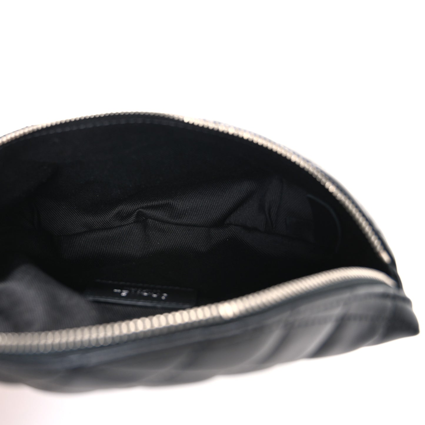 Lambskin Quilted Waist Belt Bag Black