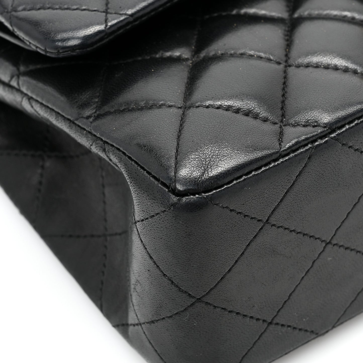 Lambskin Quilted Small Double Flap Black