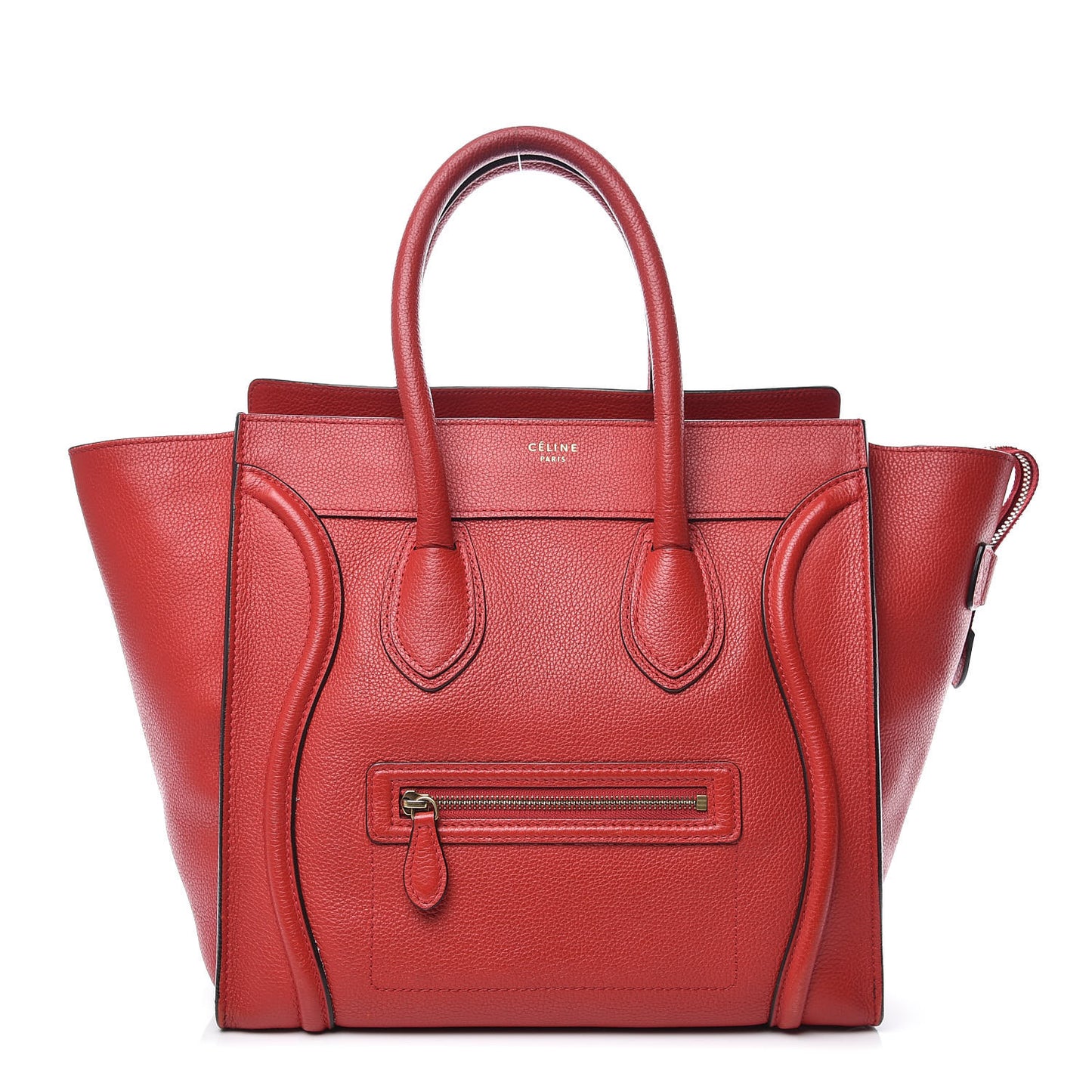 Drummed Calfskin Mini Luggage Coquelicot