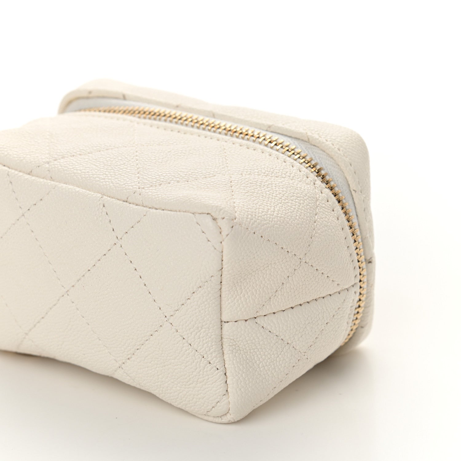 Chanel Caviar Quilted Mini Top Handle Vanity With Chain White 10 of 11