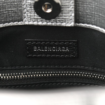 Balenciaga Metallic Squared Calfskin Logo North South Shopper Tote XXS Silver 5 of 10
