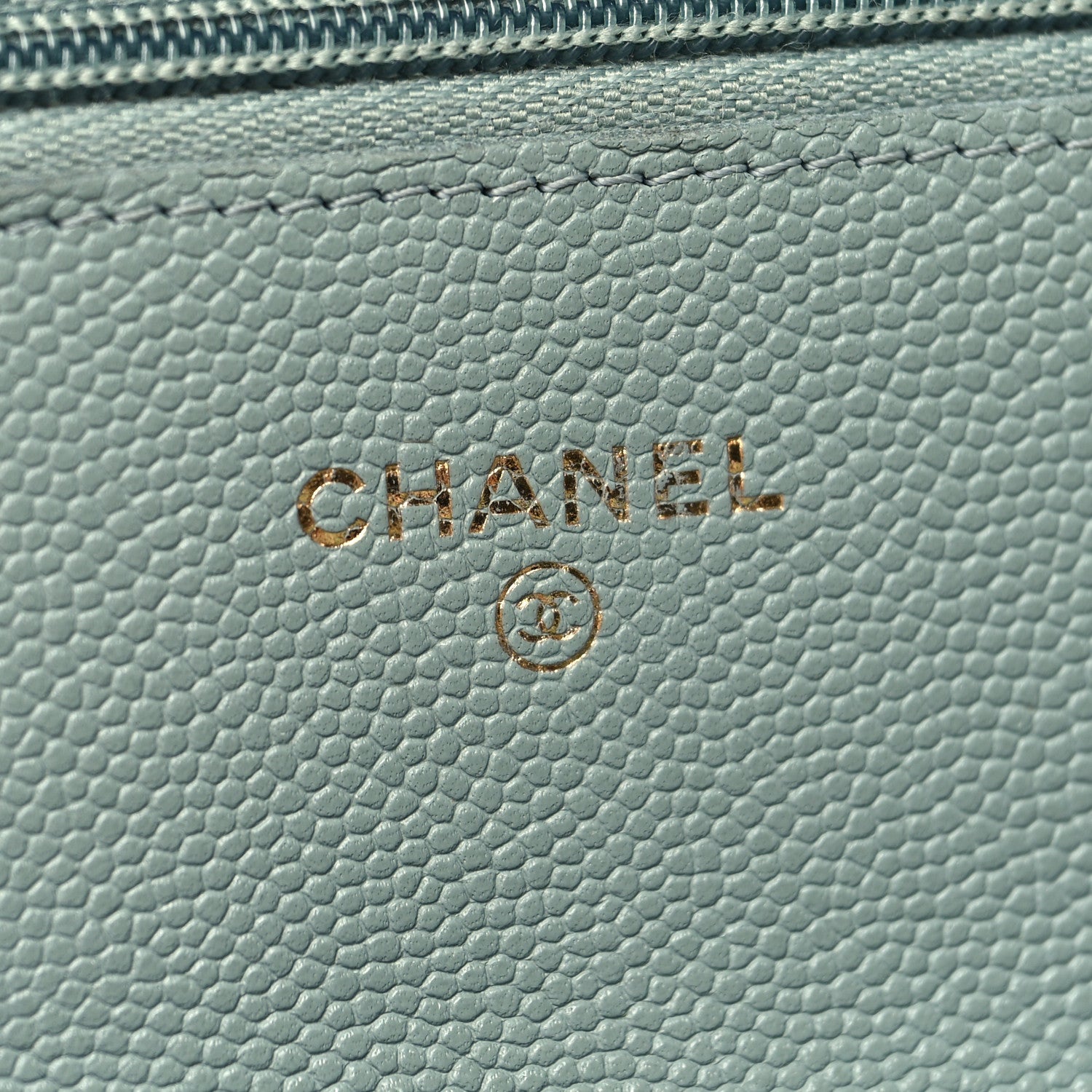 Chanel Caviar Quilted Wallet on Chain WOC Light Blue 6 of 12