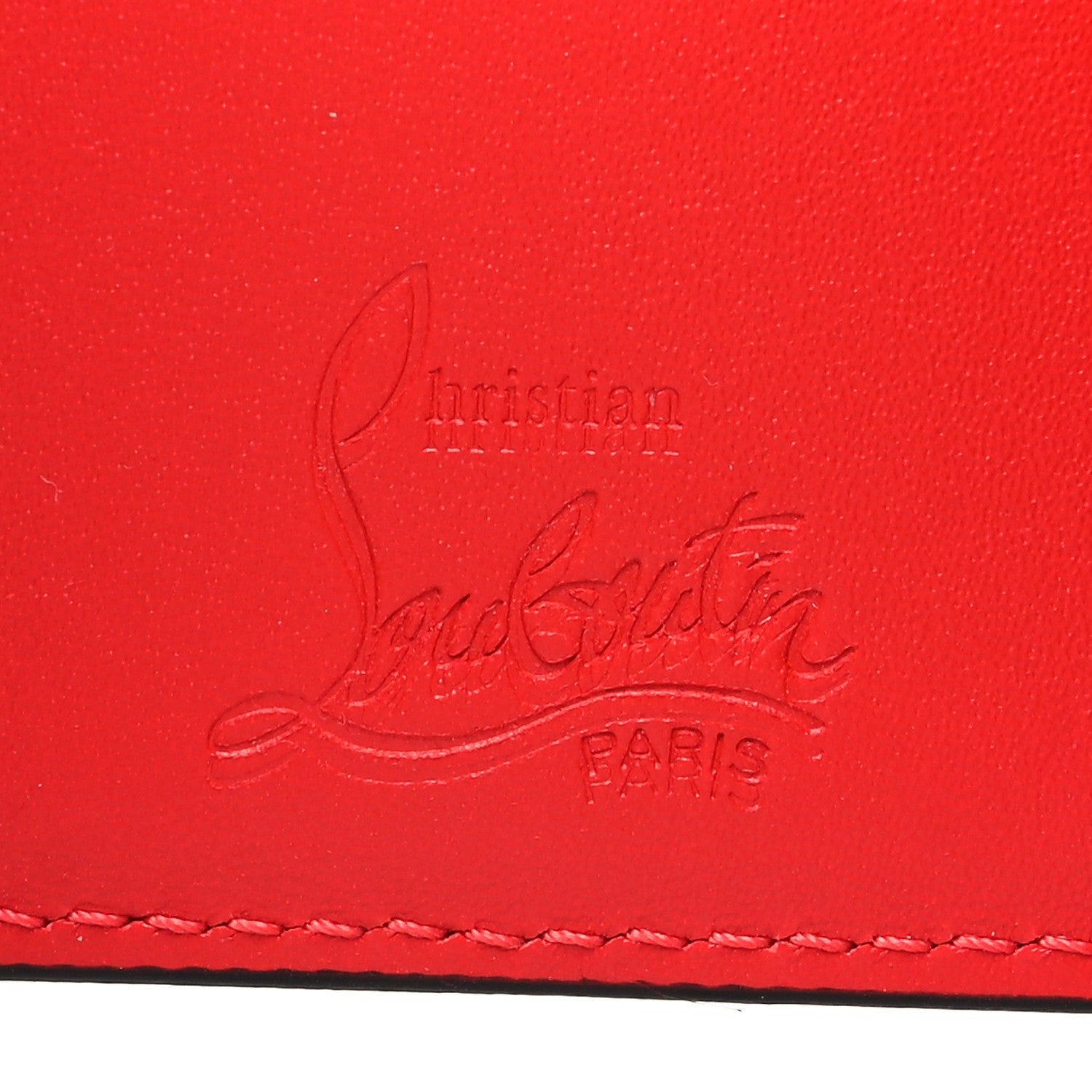 Christian Louboutin Calfskin Script Mini Loubigaga Wallet Black 7 of 8