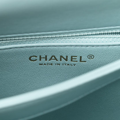 Chanel Lambskin Quilted Small Trendy CC Flap Dual Handle Bag Light Blue 6 of 10
