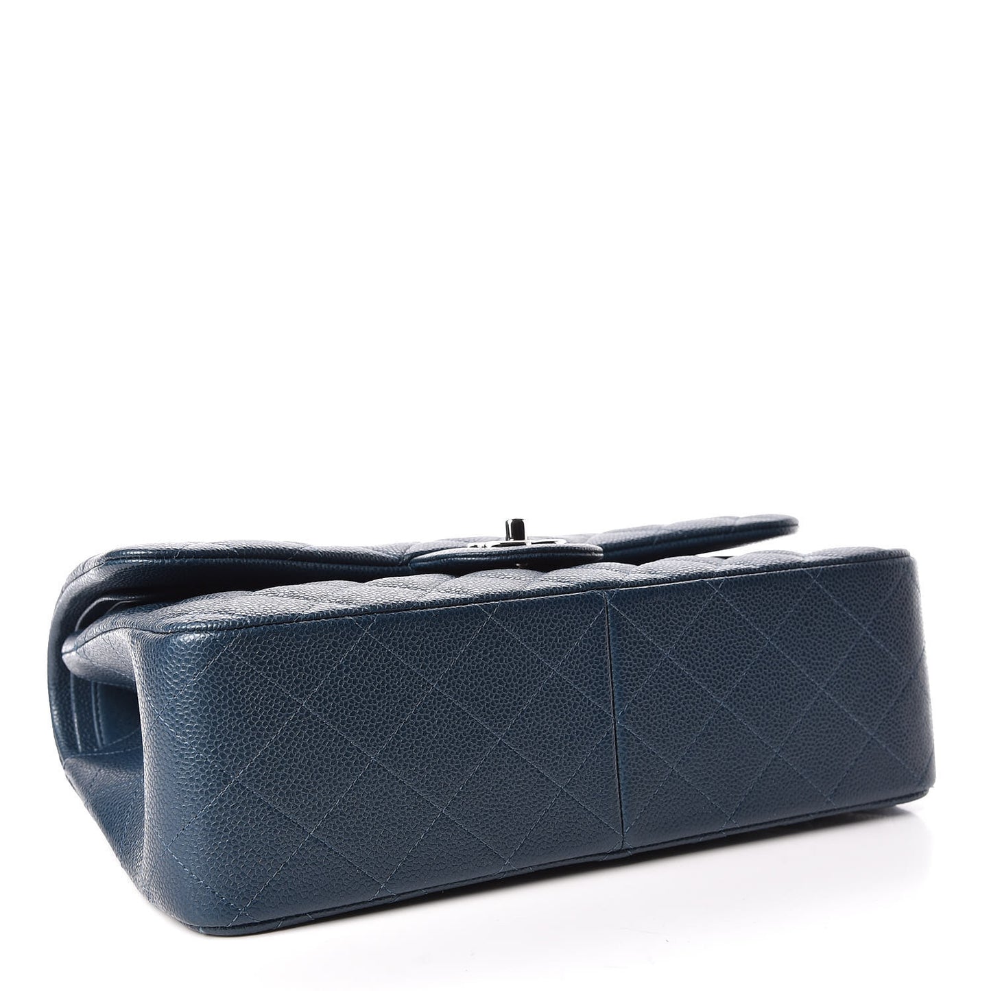 Metallic Caviar Jumbo Double Flap Blue