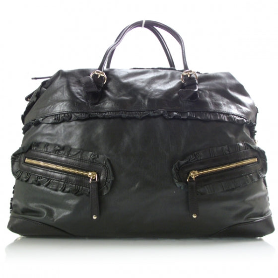 Gucci Leather Ruffle Sabrina Boston Black 1 of 10