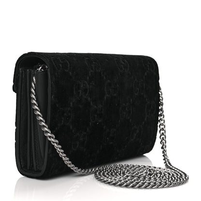 Gucci Velvet GG Monogram Mini Dionysus Chain Wallet Black 3 of 9