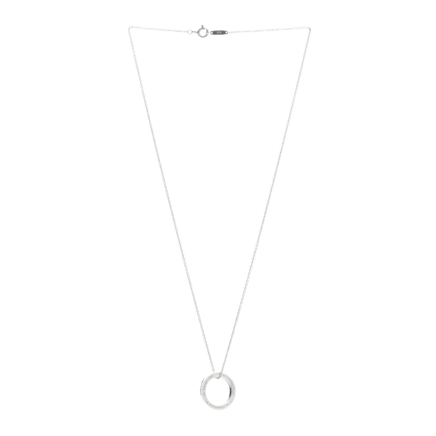 Tiffany Sterling Silver 1837 Circle Pendant Necklace 3 of 5