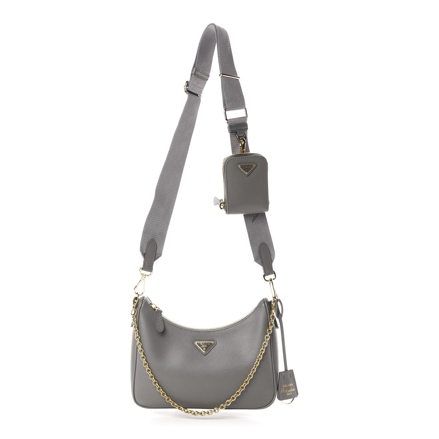 Prada Saffiano Re-Edition 2005 Shoulder Bag Marmo 1 of 11