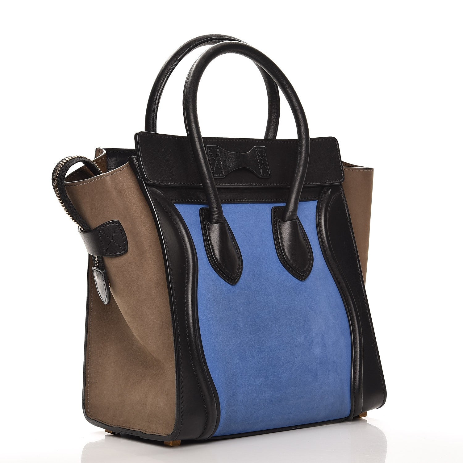 Celine Calfskin Nubuck Suede Micro Tri-Color Luggage Blue 3 of 8