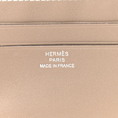 Hermes Swift Citizen Twill Card Case Etoupe Bleu Thalassa 6 of 8