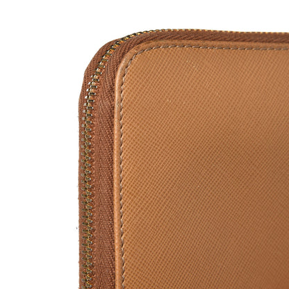 Prada Saffiano Zip Around Wallet Caramel 8 of 9